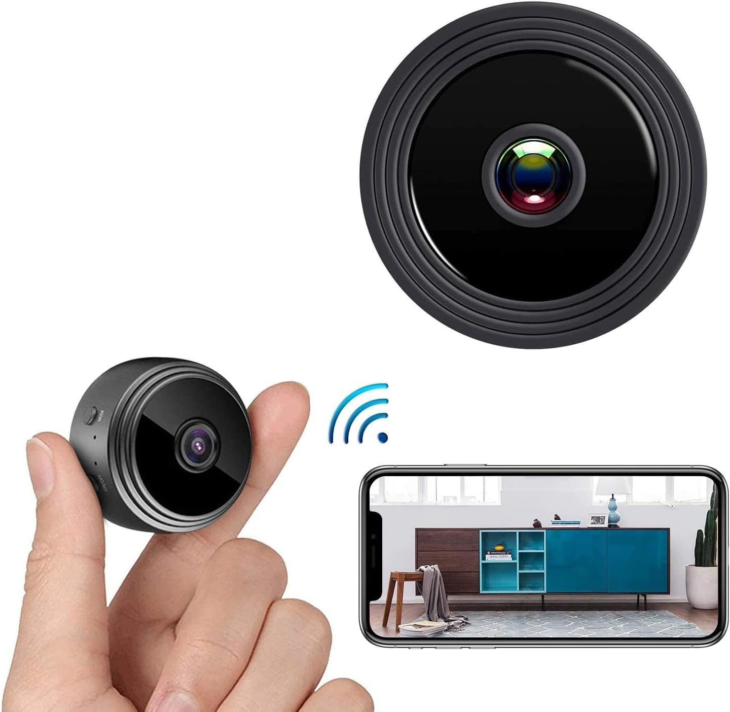 Mini WiFi Hidden Cameras,Wireless Spy Cameras with Video Live Feed, HD 1080P