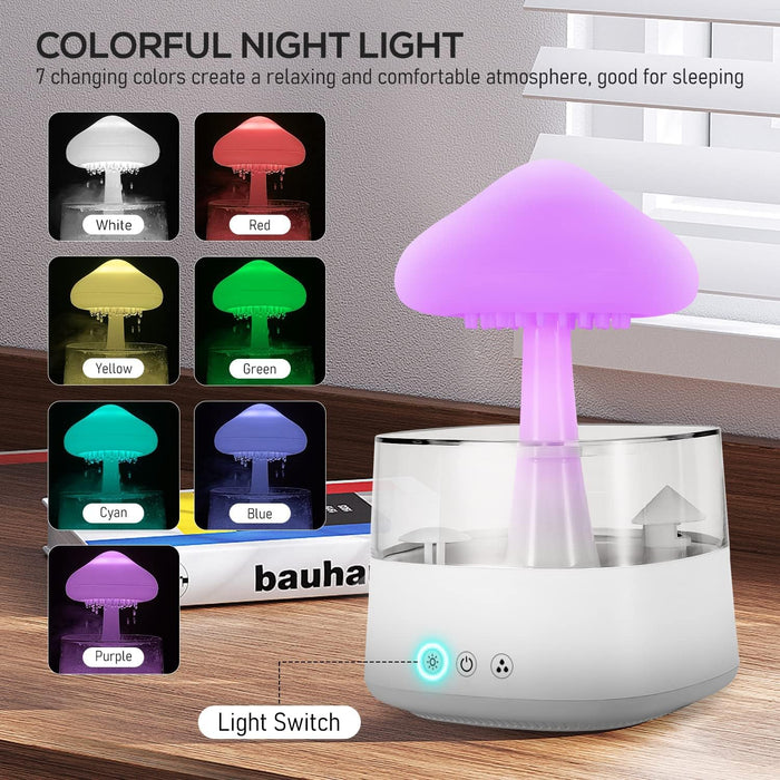 Humidifier Essential Oil Diffuser Rain Cloud 450ml 7 Colours LED Night Light