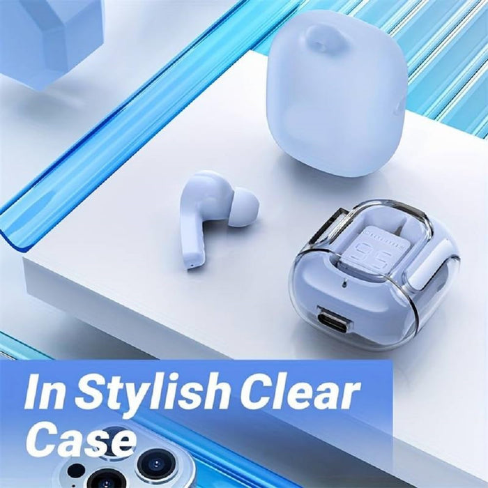 Wireless Bluetooth Earbuds Blue with Noise Cancelling, Sweat Proof