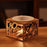 Ceramic Essential Oil Diffuser, Hollowing Floral Tea Light Holder with Natural Bamboo Wood Base