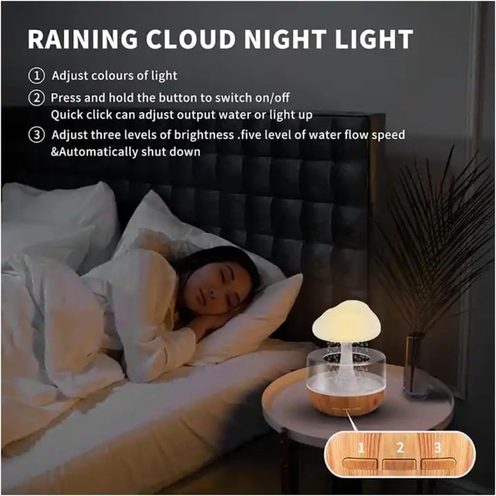 Rain Cloud Night Light Aromatherapy Humidifier Essential Oil Diffuser | 380ML 7-Color