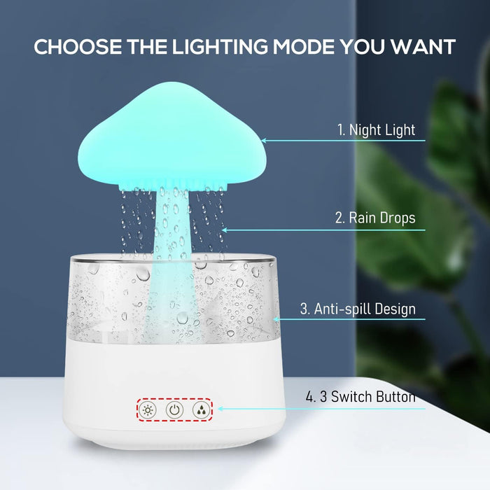 Humidifier Essential Oil Diffuser Rain Cloud 450ml 7 Colours LED Night Light