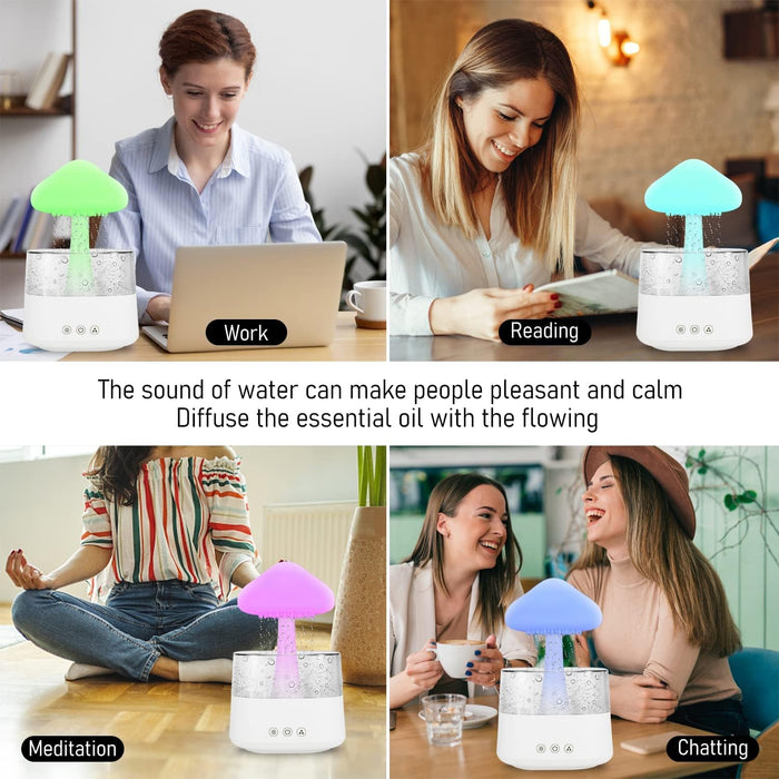 Humidifier Essential Oil Diffuser Rain Cloud 450ml 7 Colours LED Night Light