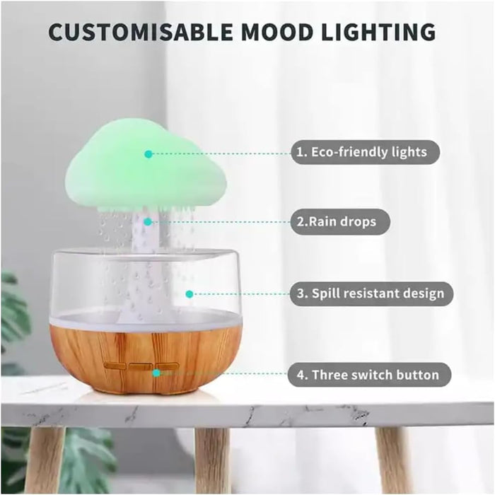 Rain Cloud Night Light Aromatherapy Humidifier Essential Oil Diffuser | 380ML 7-Color