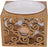 Ceramic Essential Oil Diffuser, Hollowing Floral Tea Light Holder with Natural Bamboo Wood Base